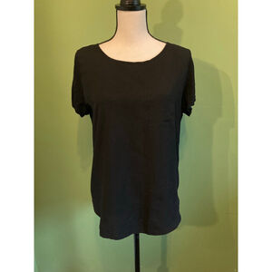 Women's Joe Fresh Black Short Sleeve Pocket Tee Size M
